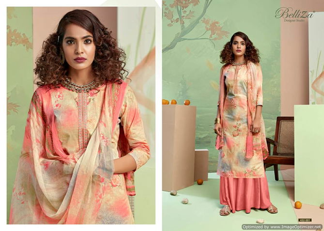 Belliza Pearls Pure Cotton Designer Dress Material